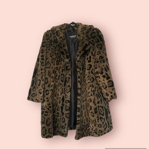 Vintage Leopard Print Faux Fur Jacket
